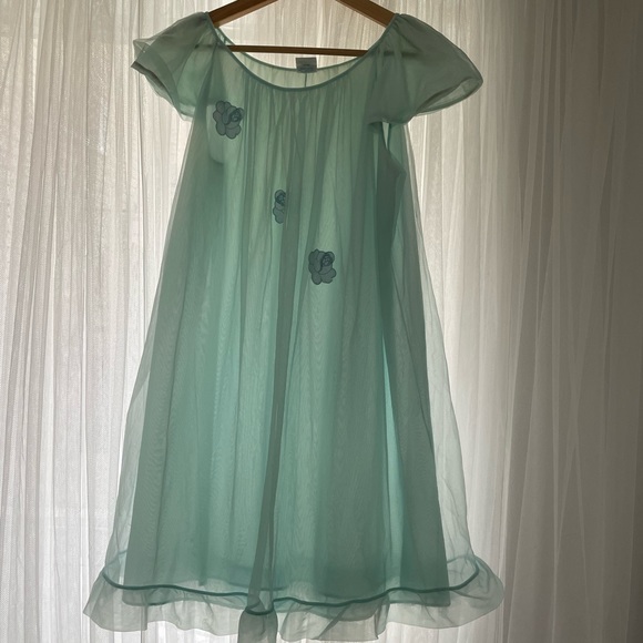 st micheal Other - Vintage nighty blue tulle with flower appliqué